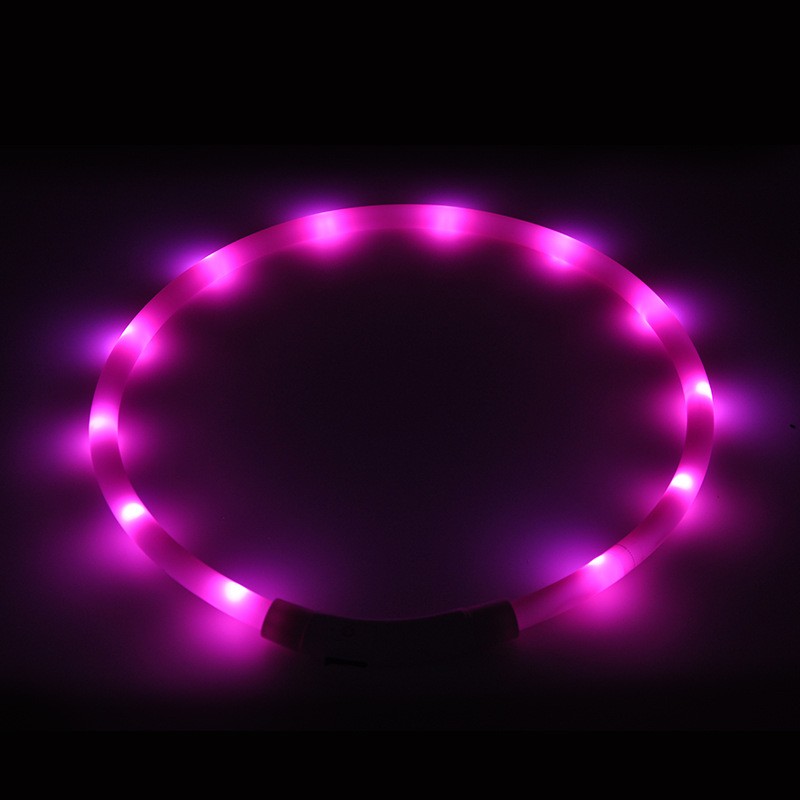 Pet Necklace Light Manufacturer - LED Silicone Dog Collar USB Rechargeable Night Safety Flashing