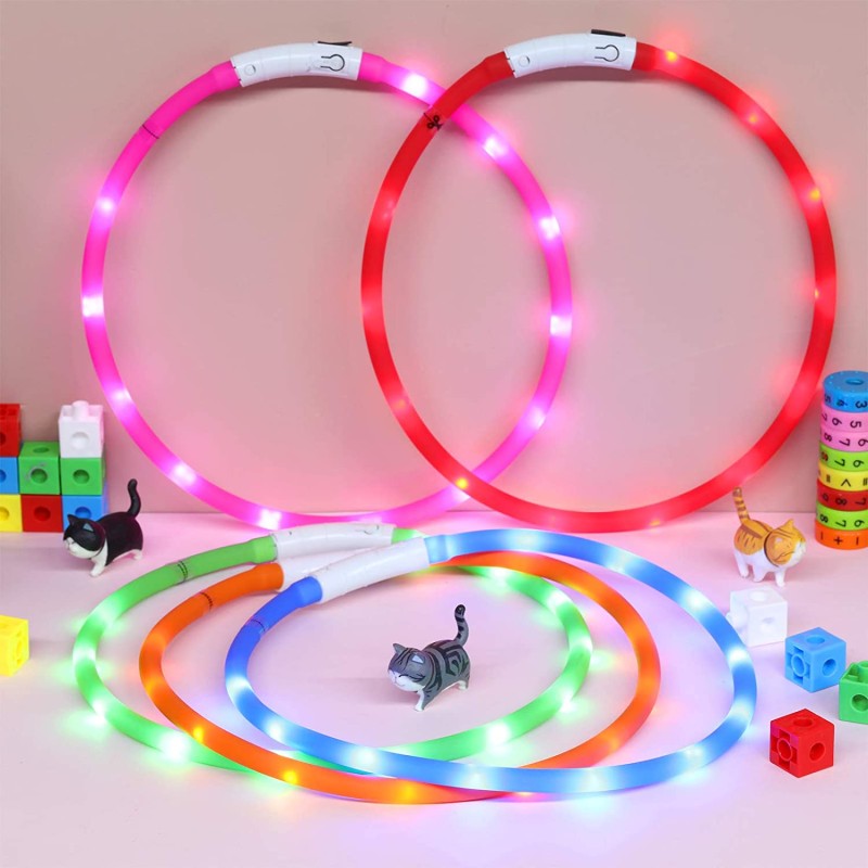 Pet Necklace Light Manufacturer - LED Silicone Dog Collar USB Rechargeable Night Safety Flashing