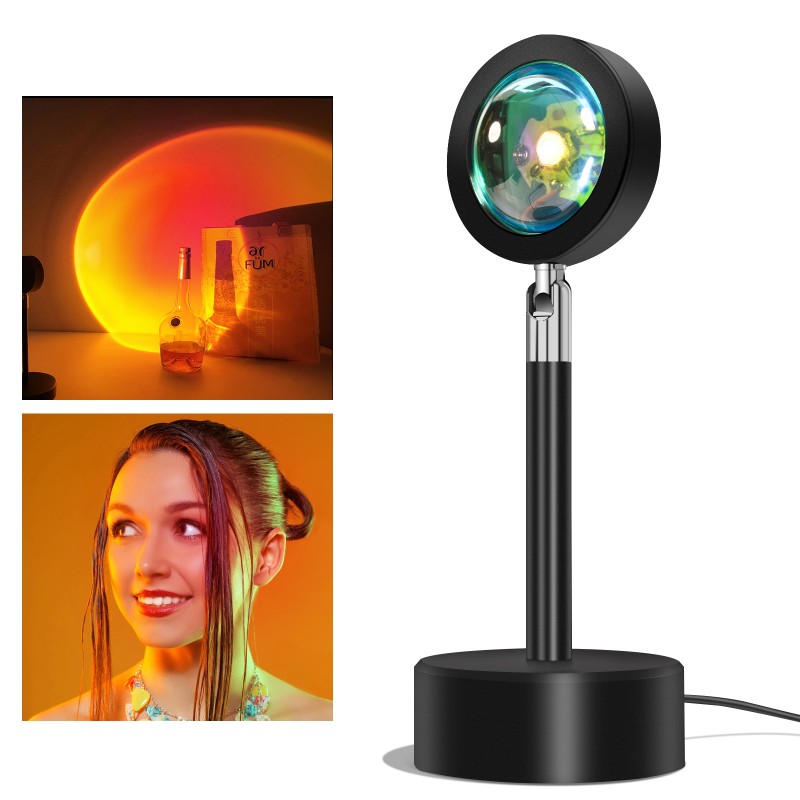 Atmosphere Lamp Factory - 360 Adjustable 16 Colors Sunset Lamp with Remote Control RGB Projector
