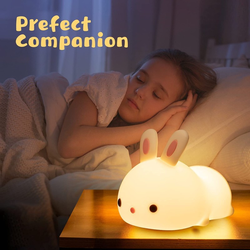 Rabbit Night Light Manufacturer - Rechargeable Touch Sensor Rabbit Remote Control Silicone Lamp