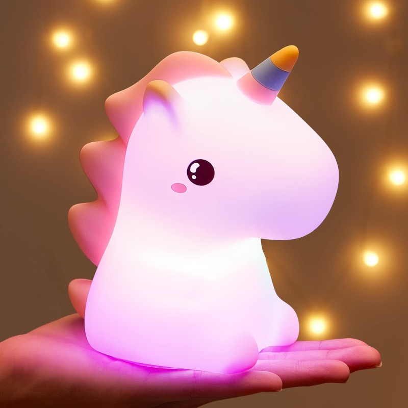 Unicorn Night Light Factory - 16 Color Changing USB Rechargeable Nightlight for Kids Bedroom