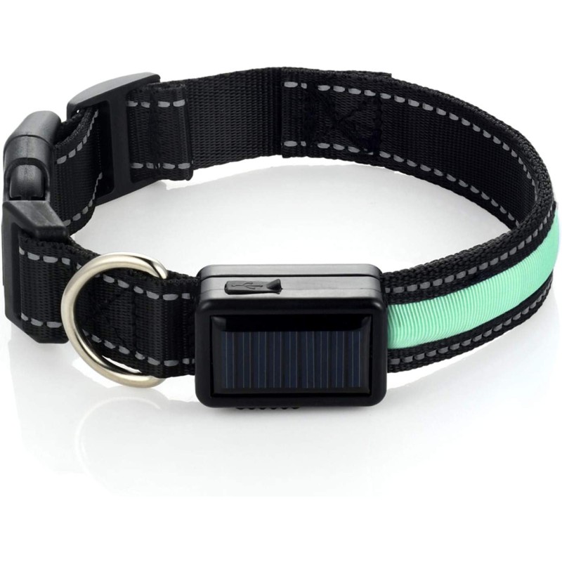 Dog Safety Collar Factory - Premium Nylon Solar USB Rechargeable LED Lighted Dog Safety Collar