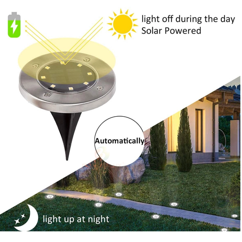 Decorative Solar Light Supplier - 8 LED Solar Garden Lights Colorful Landscape Hotel Decoration