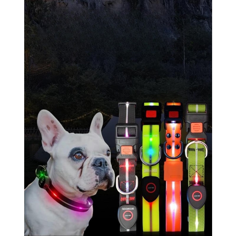 Glow Pet Collar Factory - Adjustable Glow Pet Dog Cat Puppy Safe Luminous Flashing Necklace