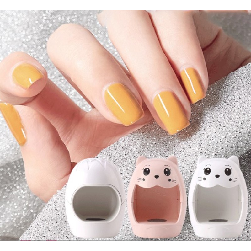 USB Nail Lamp Manufacturer - Cat Shape Mini UV LED Nail Dryer with USB Connector White Pink