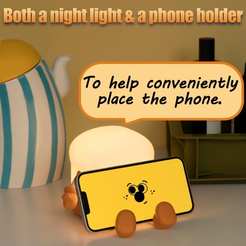 USB Night Light Factory - Rechargeable Touch Control Toast Lamp with Phone Stand Function