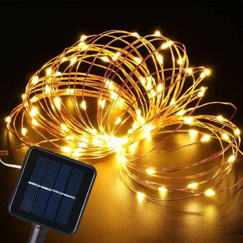 Solar String Lights Supplier - Outdoor 100 LED Fairy Lamps 8 Modes Copper Wire Lights Park