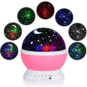 Star Projector Factory - 3D LED Nebula Star Projector 360 Rotation Night Light Moon Star Lamp