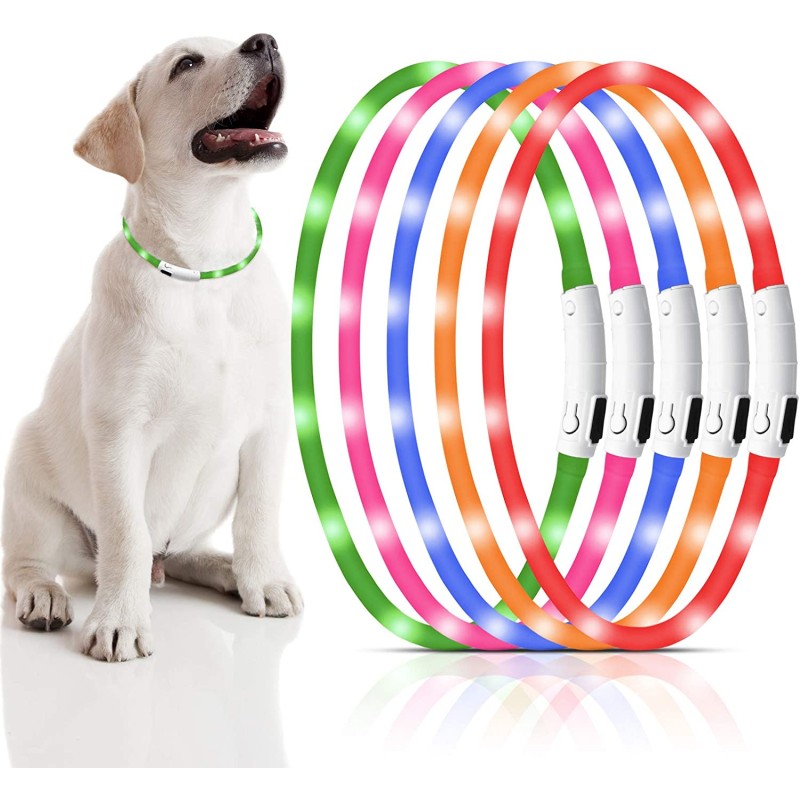 Pet Necklace Light Manufacturer - LED Silicone Dog Collar USB Rechargeable Night Safety Flashing