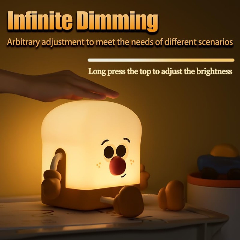 USB Night Light Factory - Rechargeable Touch Control Toast Lamp with Phone Stand Function