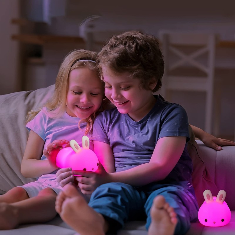 Rabbit Night Light Manufacturer - Rechargeable Touch Sensor Rabbit Remote Control Silicone Lamp