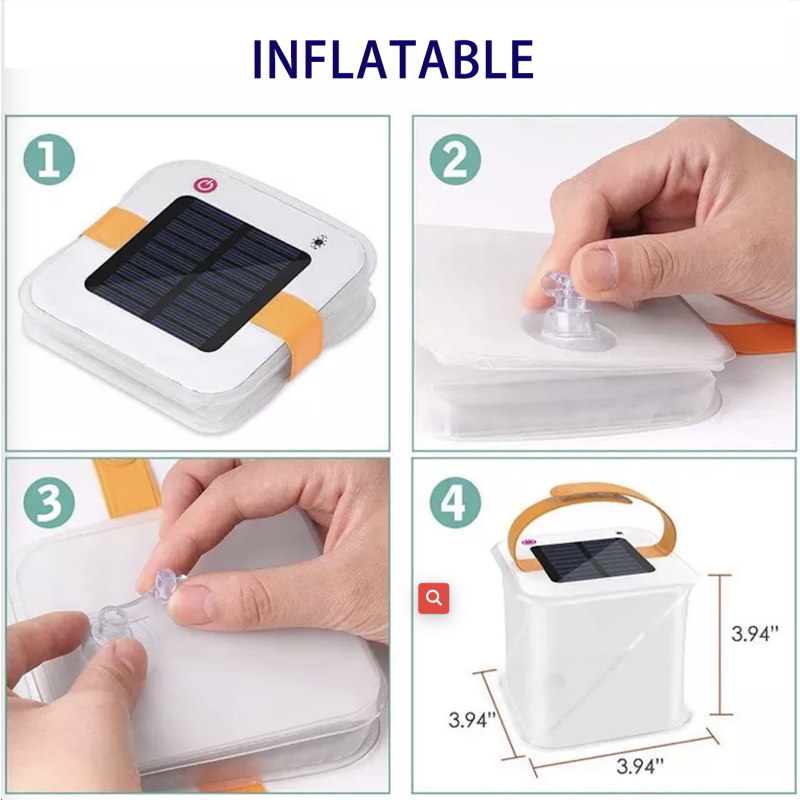 Camping Lantern Supplier - 2024 Outdoor Collapsible LED Solar Inflatable Lantern Emergency Light