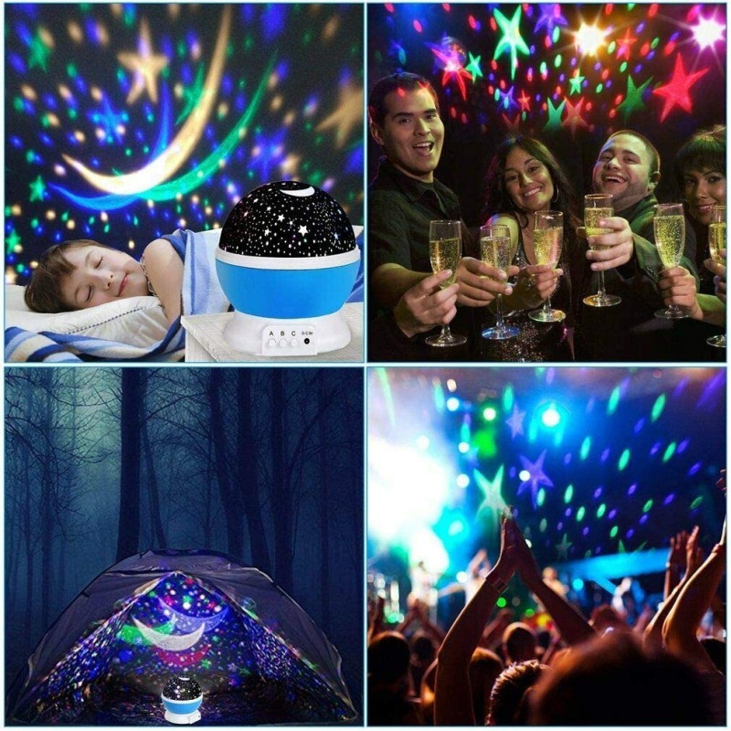 Star Projector Factory - 3D LED Nebula Star Projector 360 Rotation Night Light Moon Star Lamp