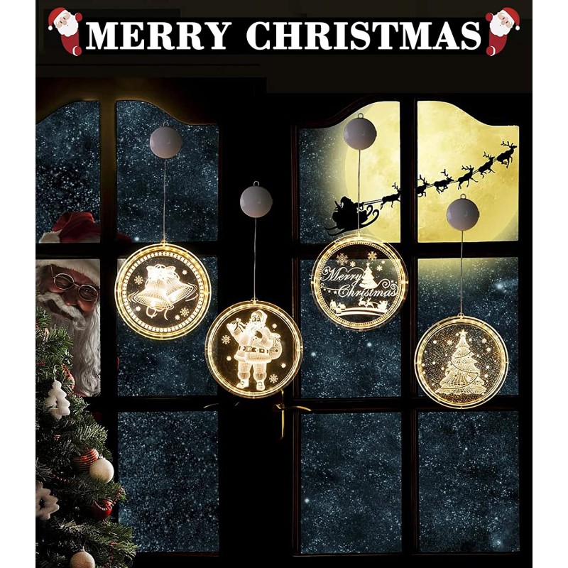 Window Lights Supplier - Christmas Window Lights Battery Operated 3D Lamp Indoor Outdoor Hanging