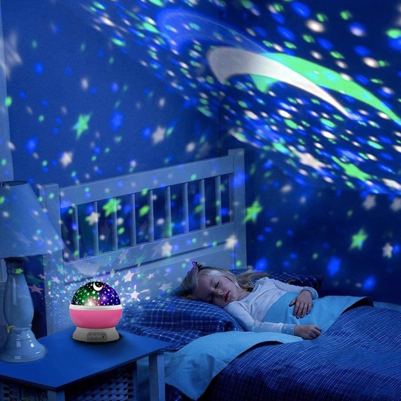 Star Projector Factory - 3D LED Nebula Star Projector 360 Rotation Night Light Moon Star Lamp