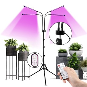 Folding Plant Lamp Supplier - Folding Tripod LED Four-head RF Remote Control Full Spectrum Lamp