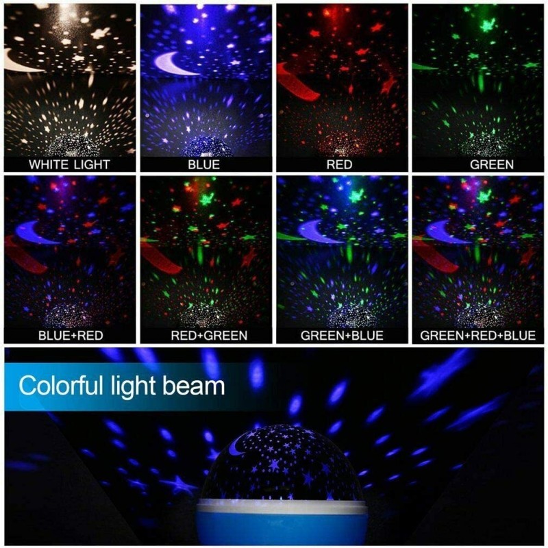 Star Projector Factory - 3D LED Nebula Star Projector 360 Rotation Night Light Moon Star Lamp