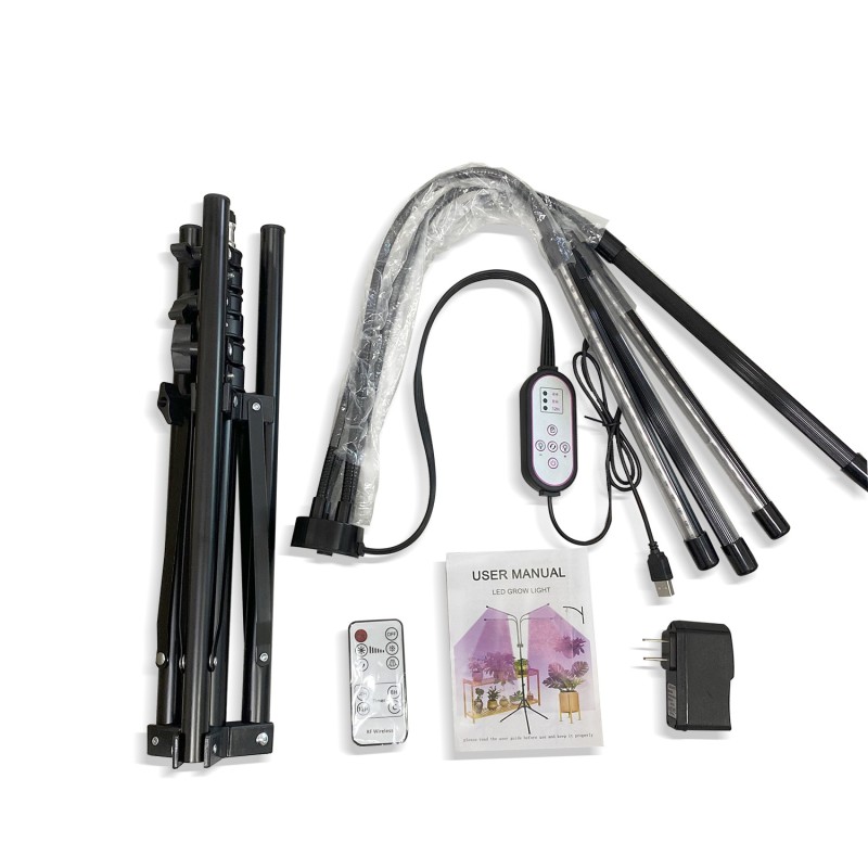 Folding Plant Lamp Supplier - Folding Tripod LED Four-head RF Remote Control Full Spectrum Lamp