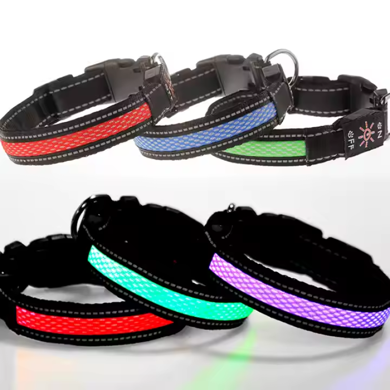 LED Dog Collar Supplier - Adjustable Flashing Lights Dog Collar Lightweight Rechargeable Glow