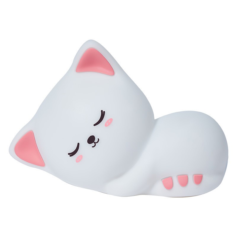 Cat Night Light Factory - Tap Control Cat Shape USB Rechargeable Remote Lamp for Kids Bedroom