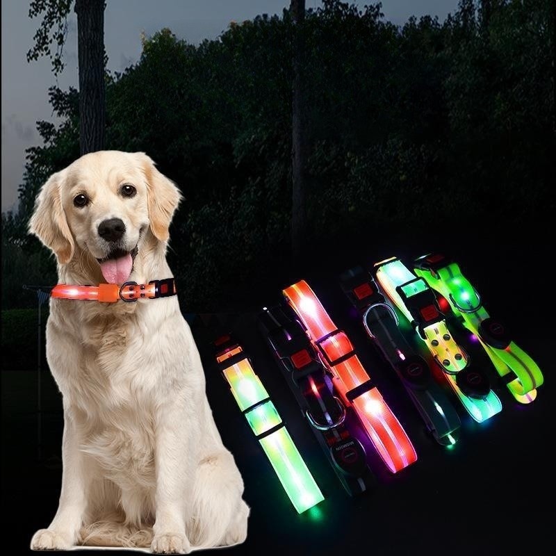 Glow Pet Collar Factory - Adjustable Glow Pet Dog Cat Puppy Safe Luminous Flashing Necklace