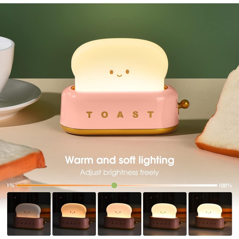 Toast Night Light Manufacturer - Timer Rechargeable Smile Face Toast Bread Cute Bedroom Light