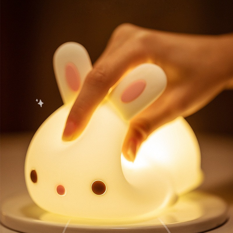 Rabbit Night Light Manufacturer - Rechargeable Touch Sensor Rabbit Remote Control Silicone Lamp