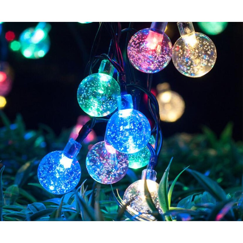 Crystal Ball Lights Manufacturer - LED Solar Crystal Ball String Lights 6.5m 30LED Outdoor Waterproof