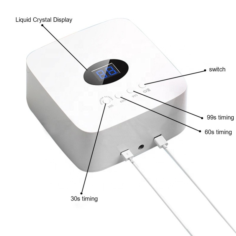 Wireless Nail Lamp Manufacturer - Battery Portable Double USB Rechargeable UV LED Nail Lamp