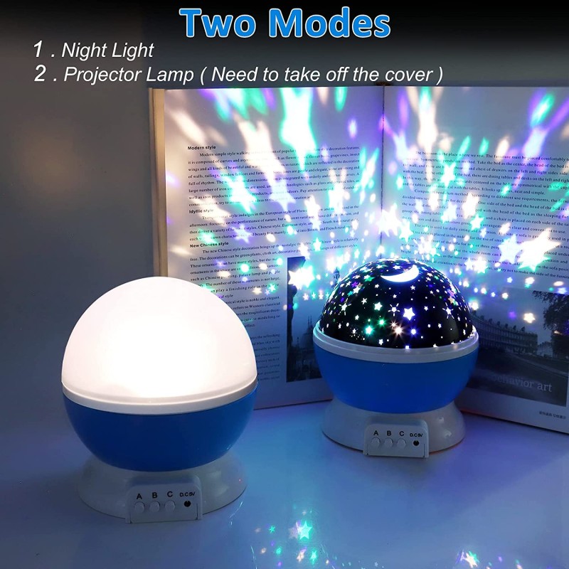 Star Projector Factory - 3D LED Nebula Star Projector 360 Rotation Night Light Moon Star Lamp