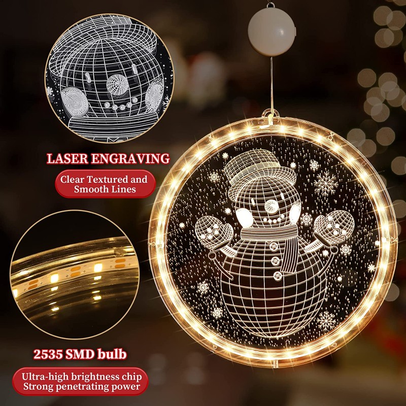 Window Lights Supplier - Christmas Window Lights Battery Operated 3D Lamp Indoor Outdoor Hanging