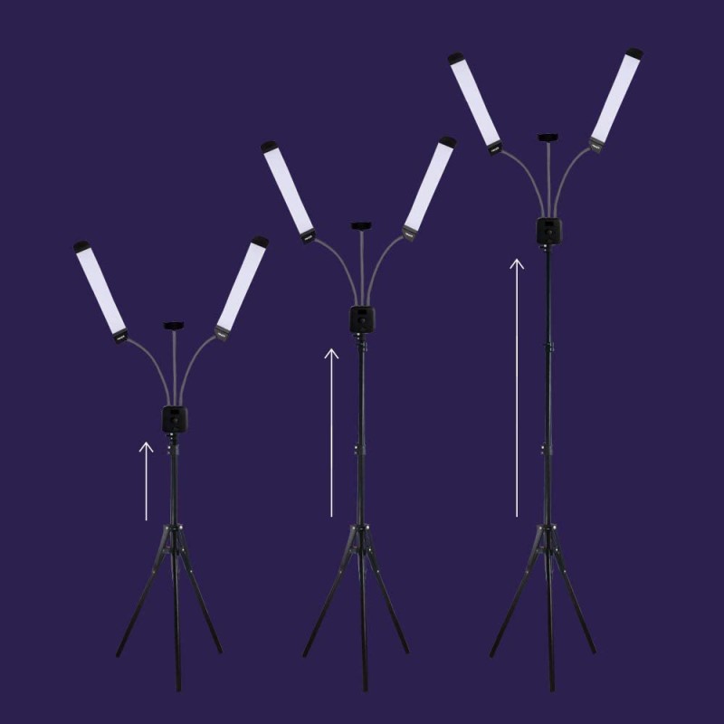 LED Makeup Lamp Supplier - Dual Arm Lash Lamp Flicker-free Lighting with Tripod Phone Holder