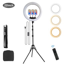 Ring Light Kit Manufacturer - 22 Inch Rechargeable Ring Light with 2m Tripod Video Vlogging Kit