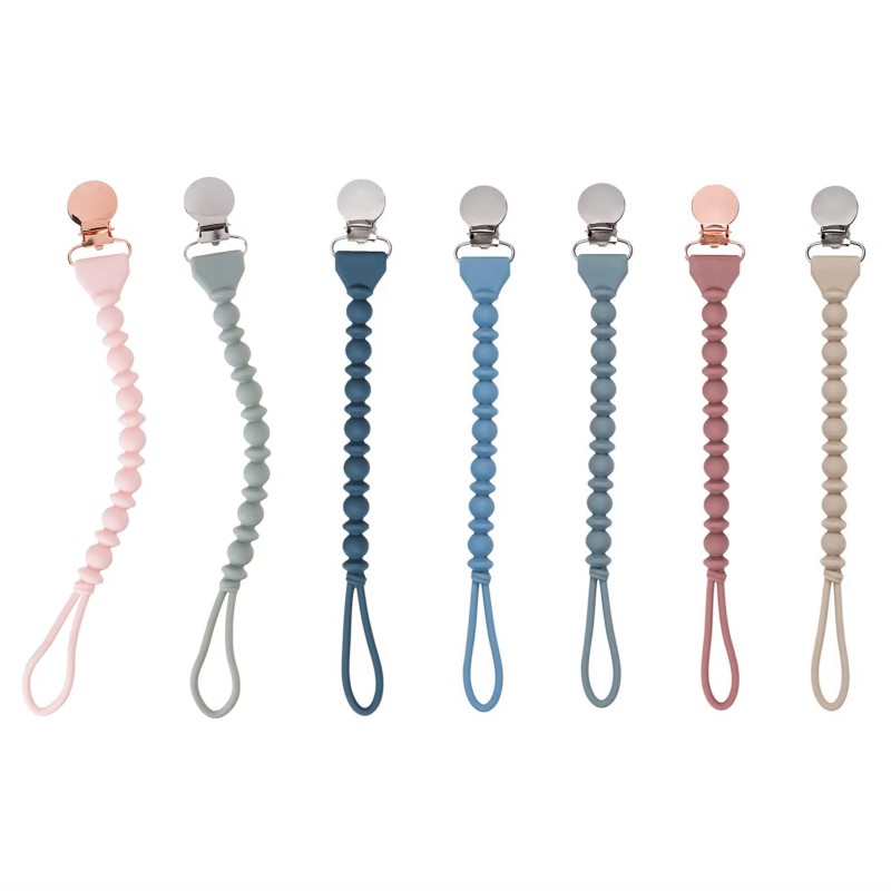 Pacifier Holder Supplier - Adjustable Silicone Chain Clip