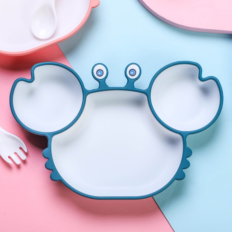 Baby Dinner Plate Manufacturer - Cartoon Crab Silicone