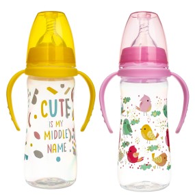 Baby Milk Bottle Factory - 330ml Wide Neck Cartoon Handle