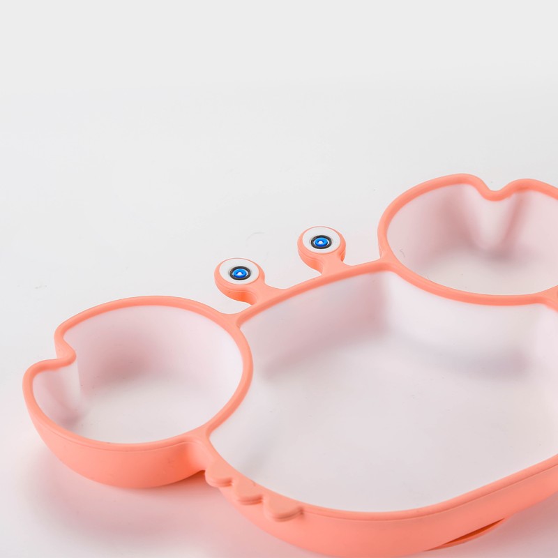 Baby Dinner Plate Manufacturer - Cartoon Crab Silicone