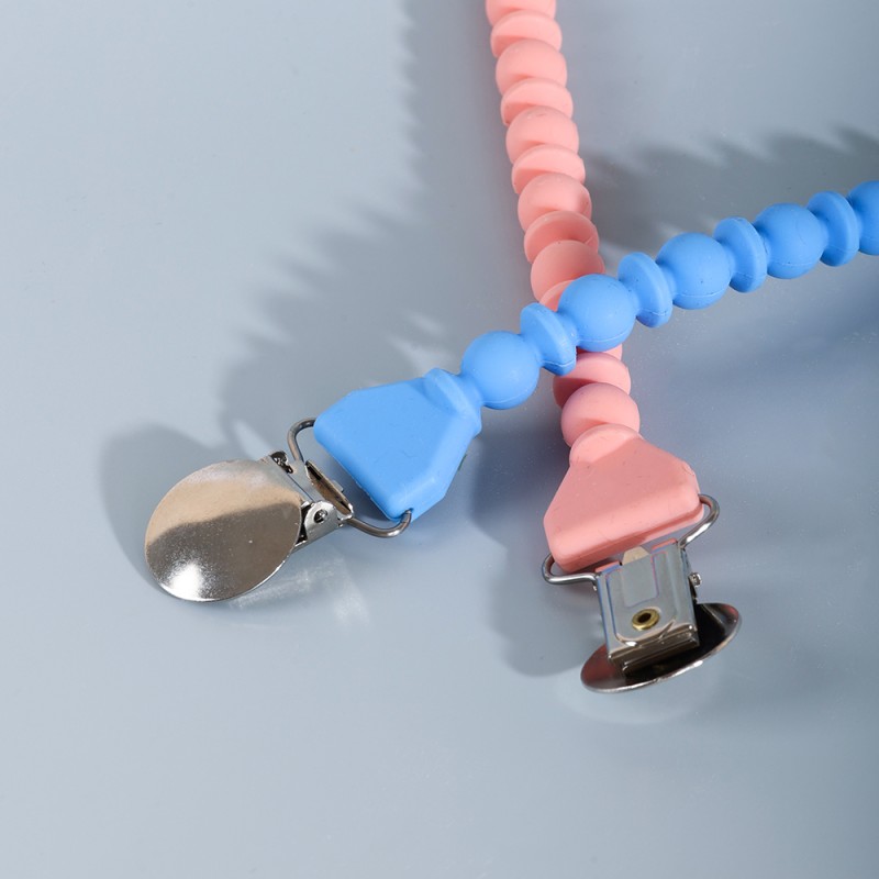 Pacifier Holder Supplier - Adjustable Silicone Chain Clip