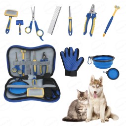 Pet Brush Set Factory - Professional 8 in 1 Grooming Kit Tool Set with Storage Bag