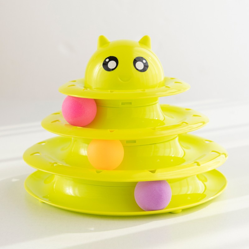 Cat Toy Tower Factory - Popular Interactive Motorised Turntable Circle Track Disk Moving Balls