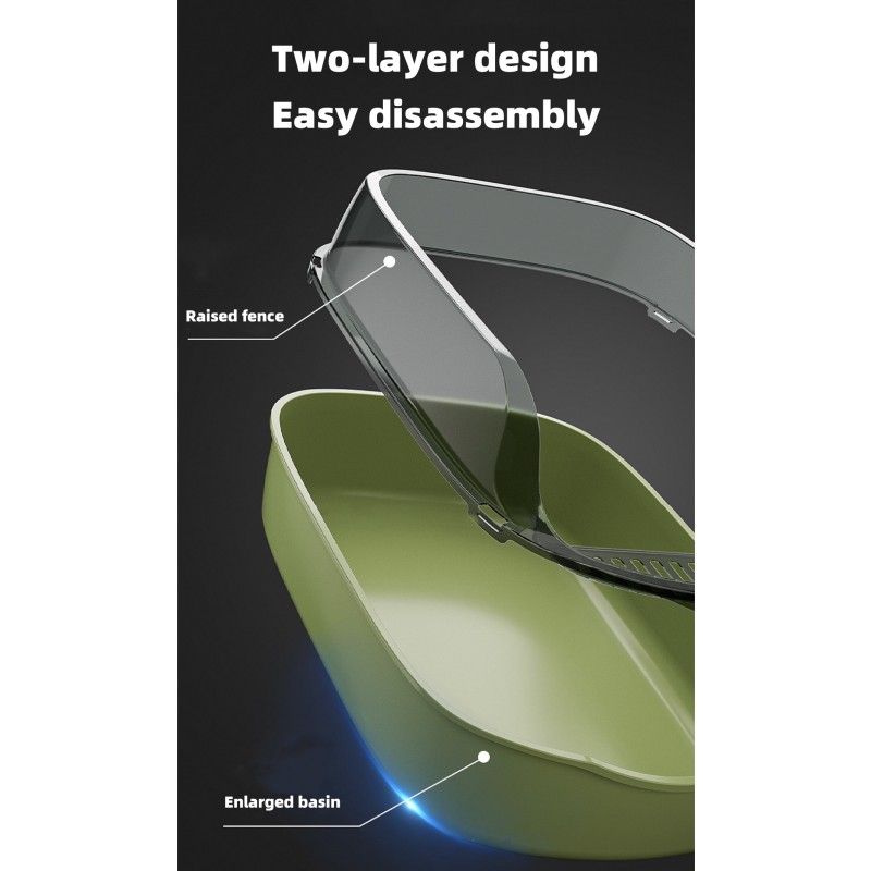 Plastic Litter Box Factory - Extra Large Semi-Enclosed High Fence Thickened Plastic Cat Toilet