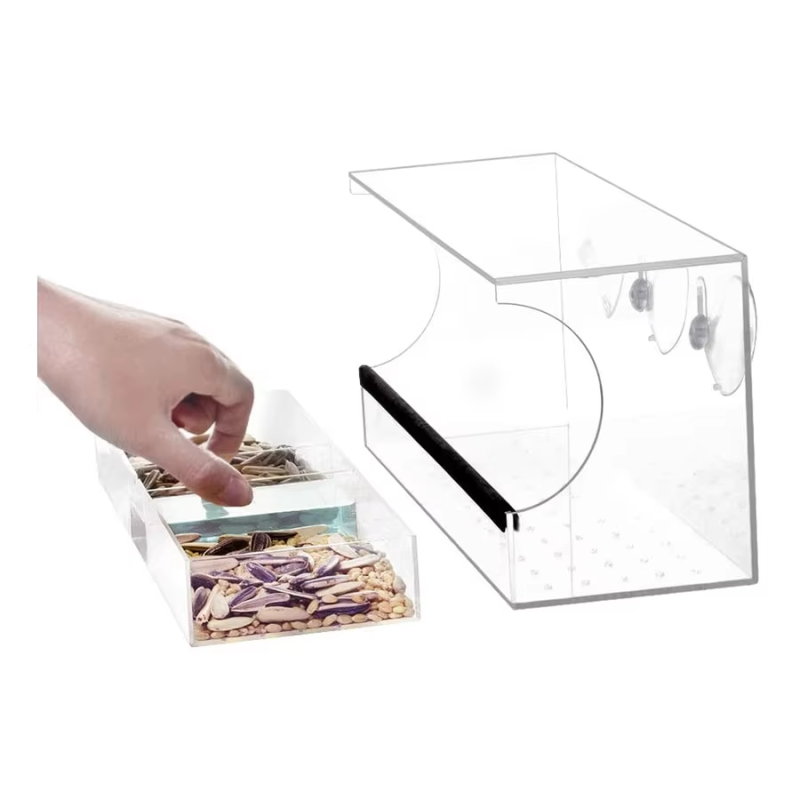 Bird Feeder Supplier - Hot Sale Simple Style Acrylic Suction Cup Hanging Window Bird Feeder