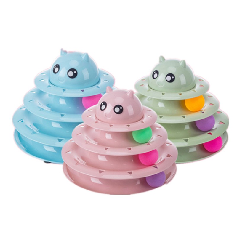 Cat Toy Tower Factory - Popular Interactive Motorised Turntable Circle Track Disk Moving Balls
