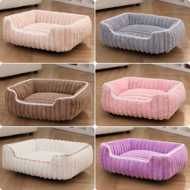 Pet Bed Manufacturer - New Thickened Straight Square Nest Pet Bed Soft Comfortable Rabbit Fur