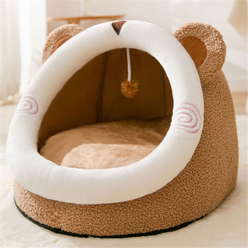 Pet Bed Manufacturer - Factory Custom Wholesale Semi-Closed Velvet Pet Bed Cat House