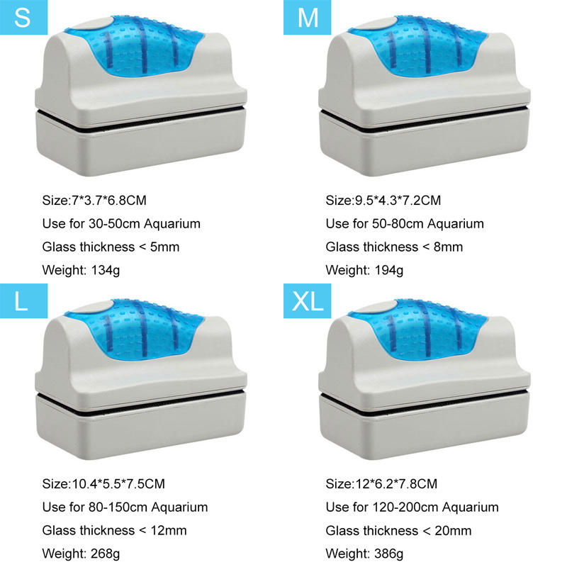 Aquarium Cleaner Supplier - Wholesale Magnetic Glass Scraper Brush Non-Slip Handle Cleaner