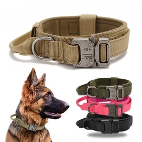 Leather Dog Collar Supplier - Factory Luxury Custom Strong Leather Dog Collar Long Training