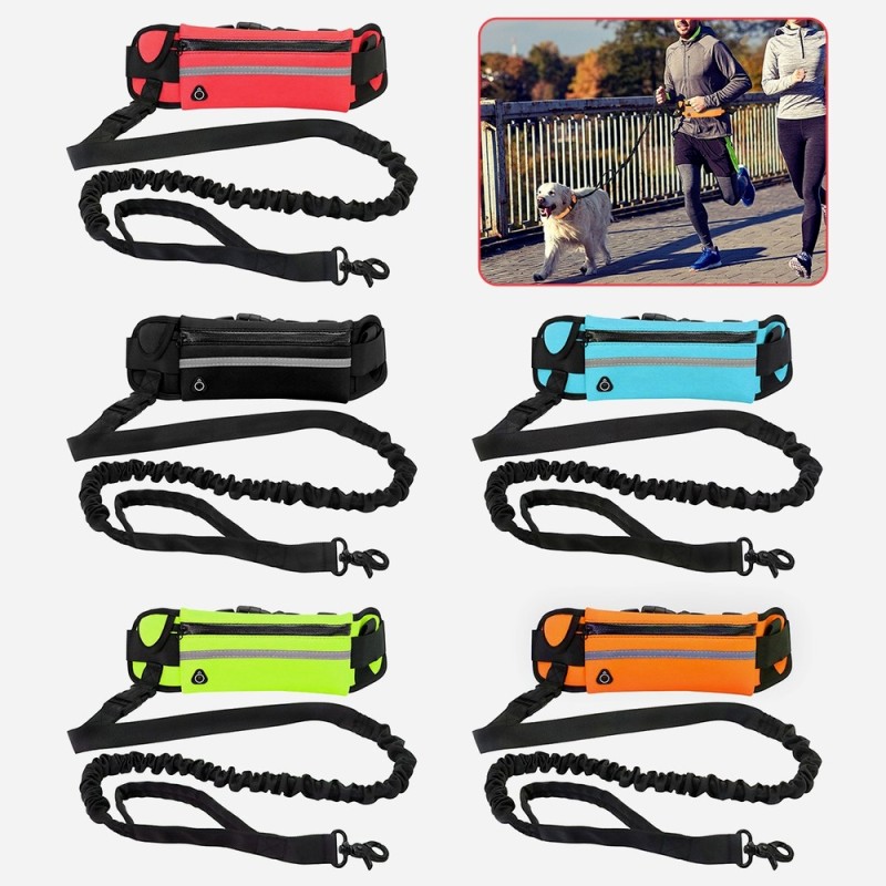Hands Free Leash Factory - Hands Free Dog Leash for Running with Waist Bag Retractable Belt