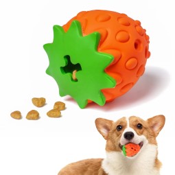 Rubber Dog Toy Supplier - Wholesale Fruit Strawberry Durable Rubber Bite Resistant Puzzle Toy