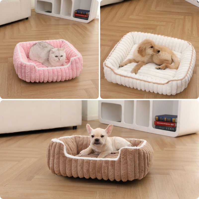 Pet Bed Manufacturer - New Thickened Straight Square Nest Pet Bed Soft Comfortable Rabbit Fur
